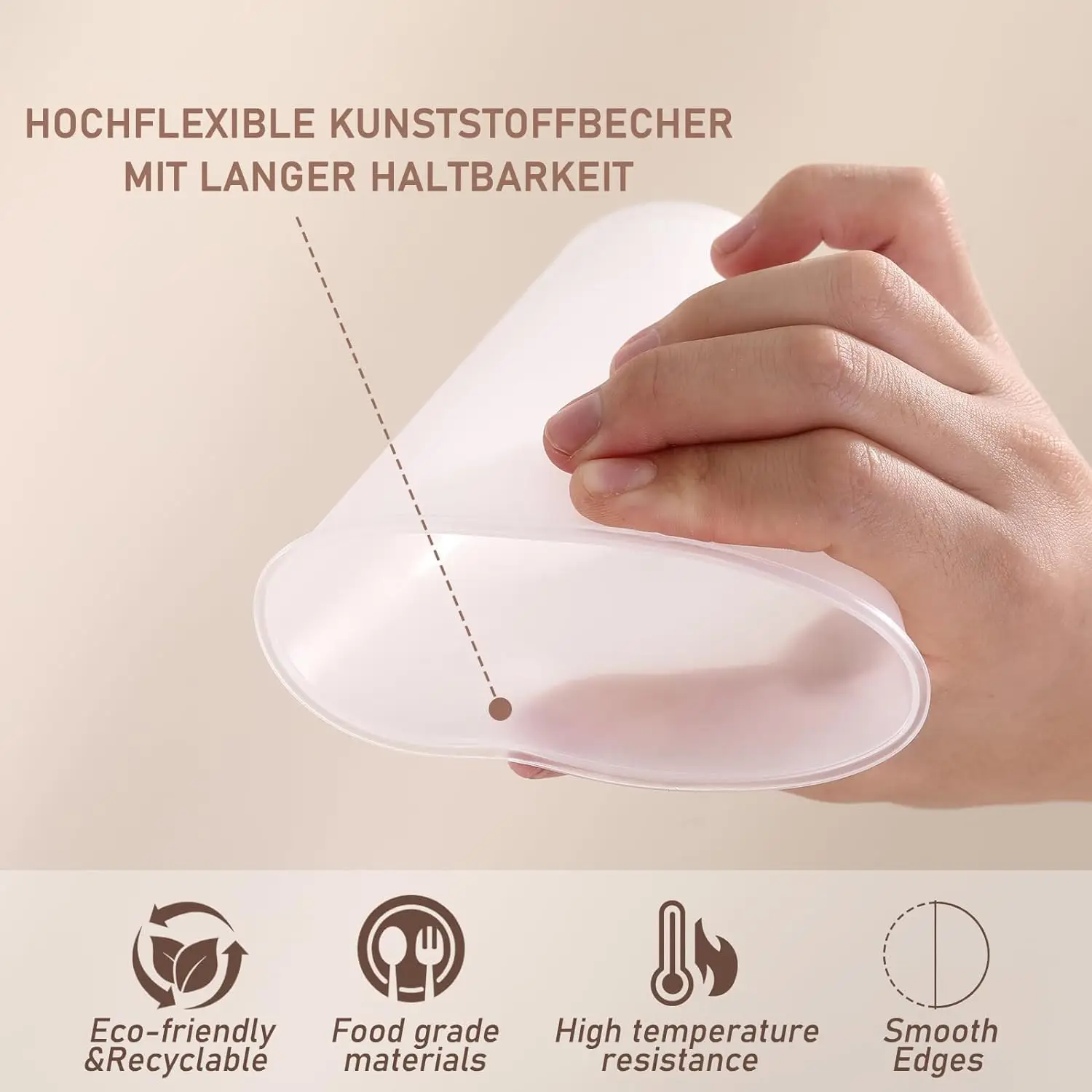 50/100-teiliges Set Parfait-Becher, 500ml mattierte Plastikbecher, BPA-frei, wiederverwendbar, geeignet für Partys, Feiern und den Alltag. – Detail 6