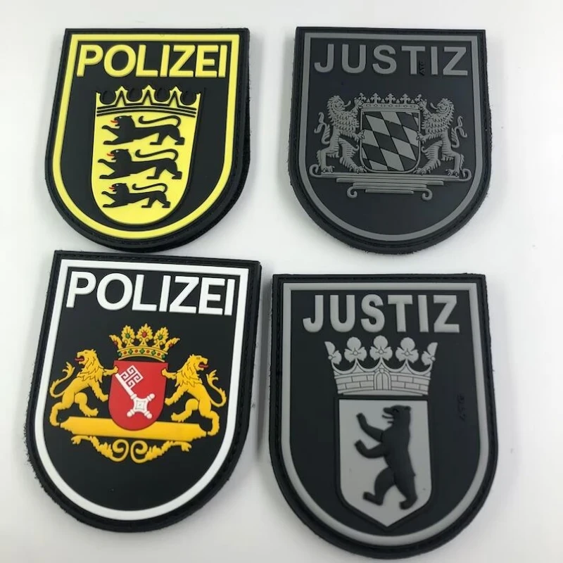 Custom PVC Patches  DIY 2D 3D Solid Rubber Badges For Military Police Customized Hook And Loop Silicone Patches Wholesale 50PCS