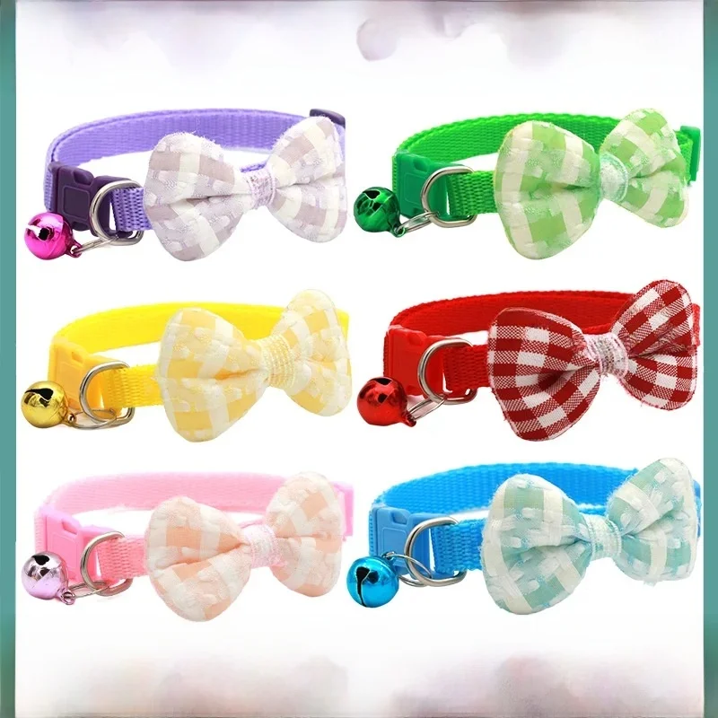 Noeud de cravate de col de chat à carreaux réglable, 1 pièce, parfait pour les robes festives et un usage quotidien