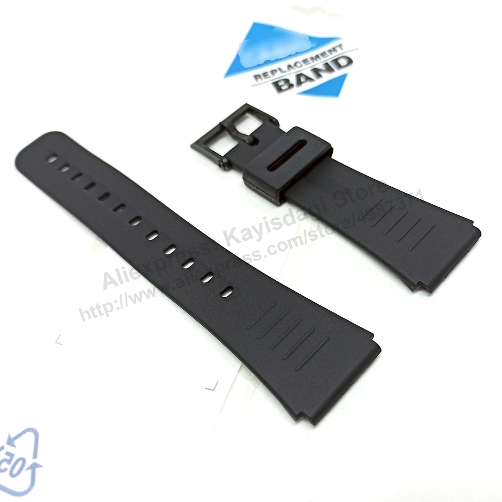 Fits/For Casio CMD-40 , CMD-40B , CMD-40D , CMD-40E , CMD-50 - 22mm Black Rubber Replacement Remote Control Watch Band Strap