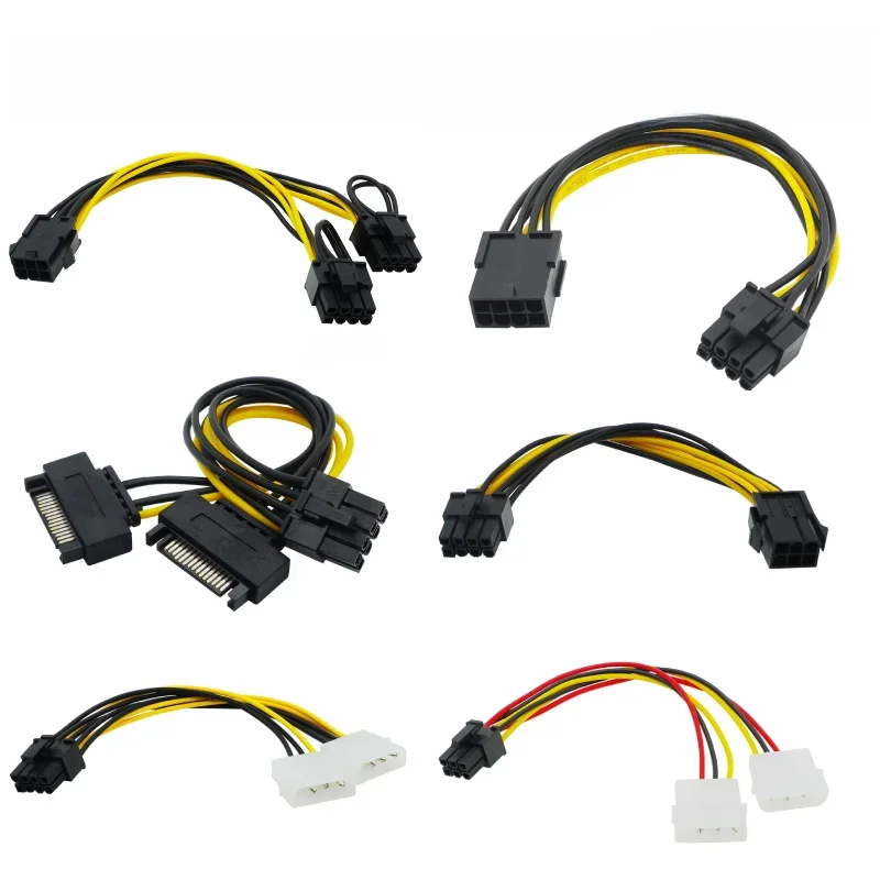 Câble d'extension d'alimentation séparateur d'adaptateur PCIe 6 broches à 6 2 broches PCI 8 broches, alimentation PCI-e 6 broches à 8 broches pour GPU PCI Express