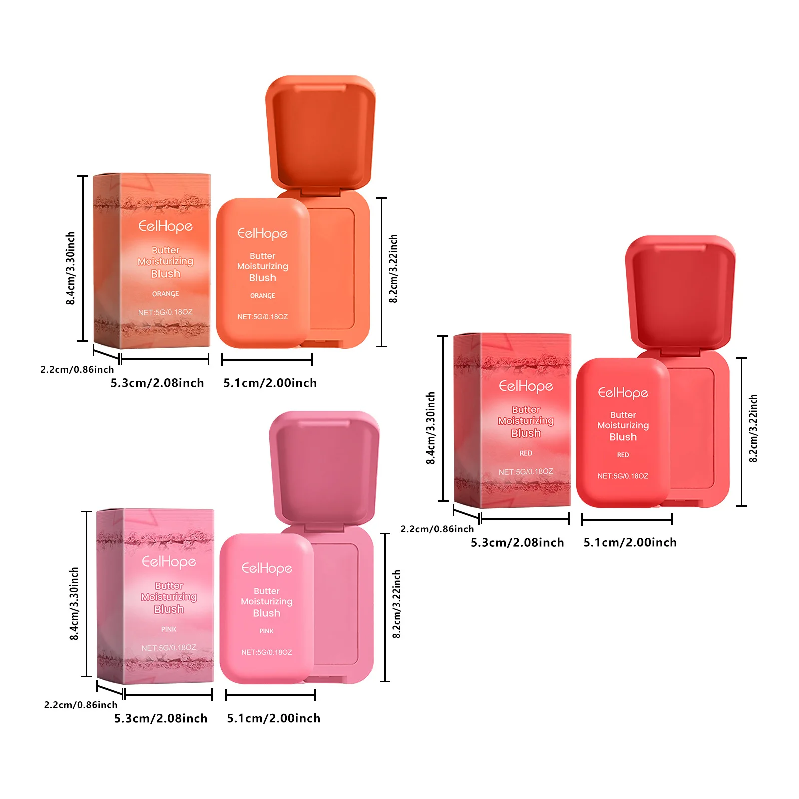 Eelhope 5g Boter Blush Crème Blijvende Facial Hydraterende Makeup Fleuren Gezicht Contouren Matte Wangen Blusher Poeder