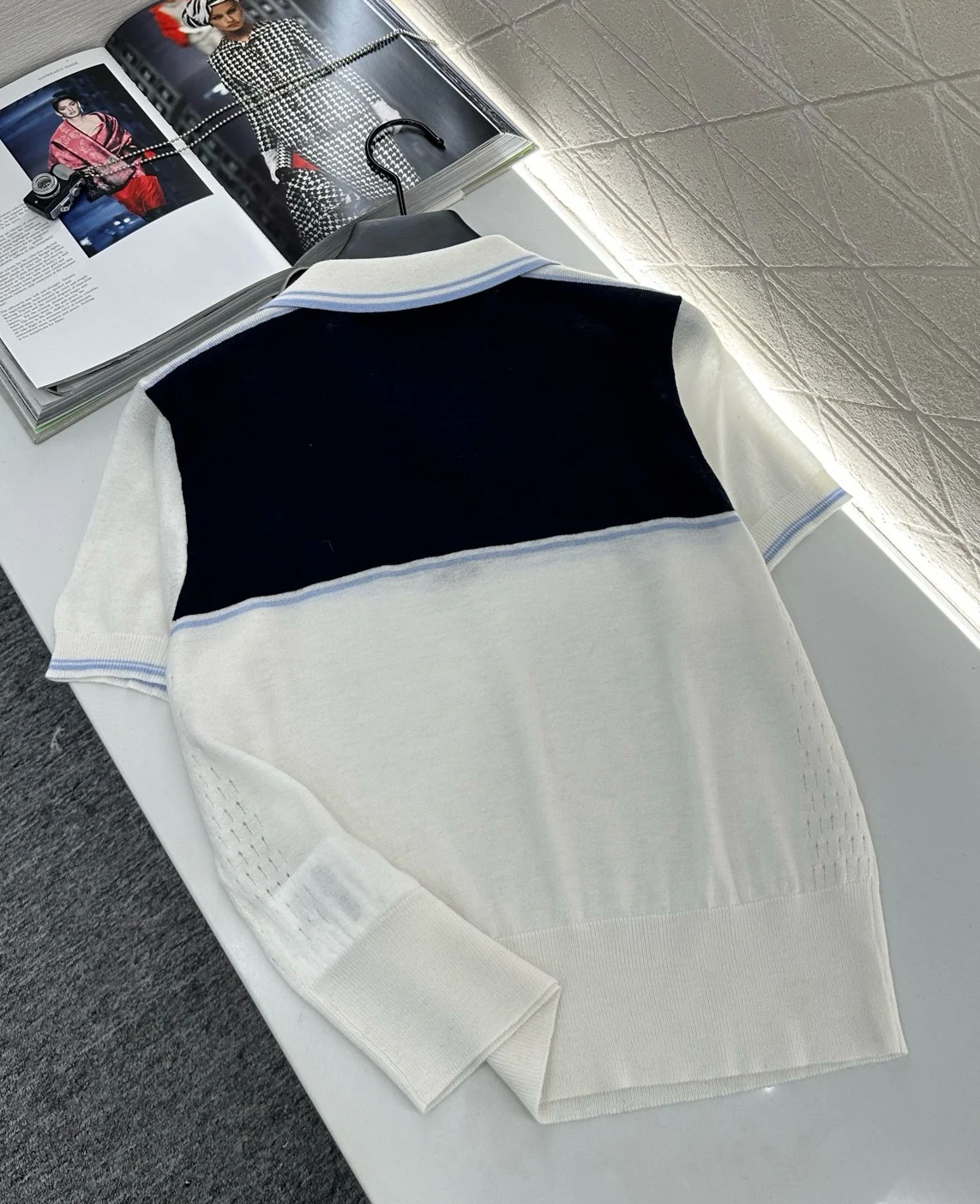 

2025 New Sweater Short-sleeved Pullover Zippers Solid Polo Fashionable Versatile Slimming Figure-hugging Spring Summer
