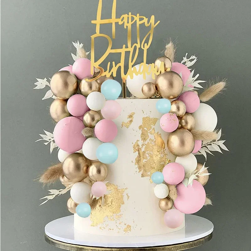 Décoration de Gâteau en Forme d'IkShaped, Pics à Gâteaux Boule Joyeux Anniversaire, à Insérer, pour ixde Mariage, Baby Shower, à Faire Soi-Même, pour Documents Assortis