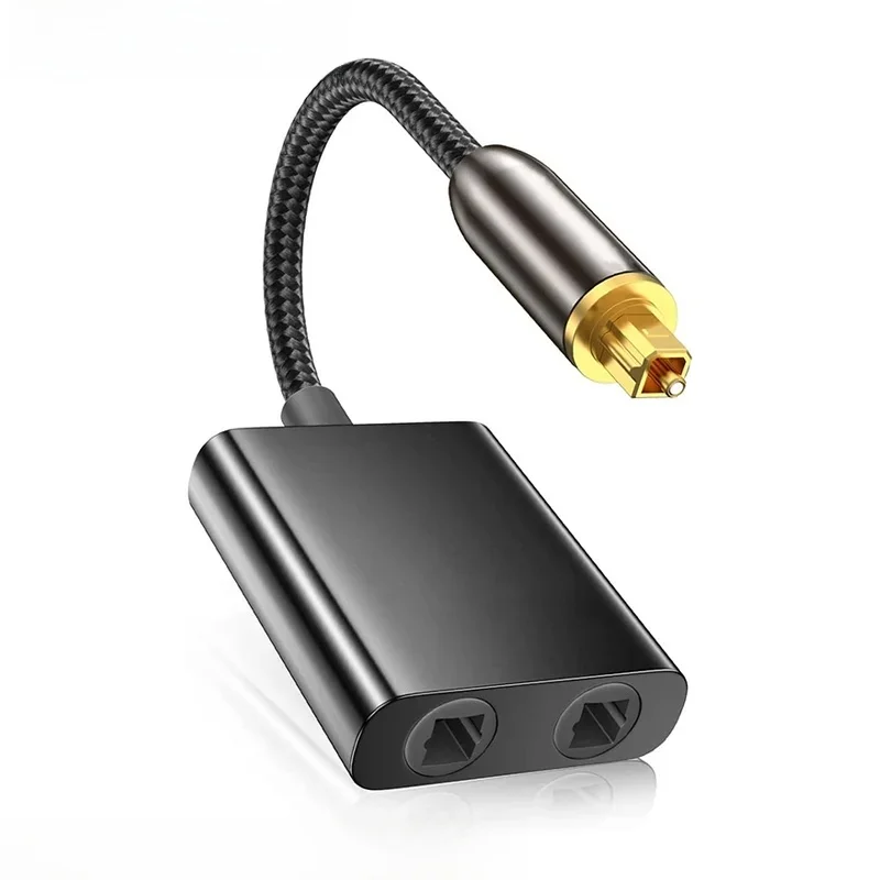 Hannord – câble à Fiber optique 2 en 1, séparateur Toslink SPDIF 2 entrées à 1 sorties, connecteurs plaqués or pour PC portable PS5 DVD