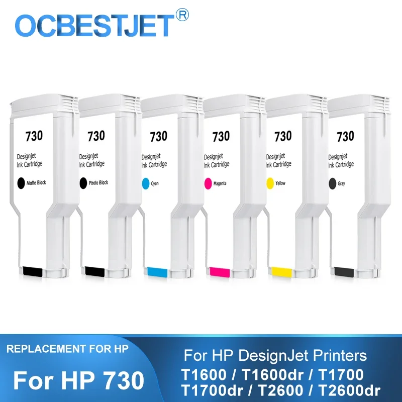 For HP 730 Compatible Ink Cartridge For HP Designjet T1600 T1600dr T1700 T1700dr T2600 T2600dr Printer