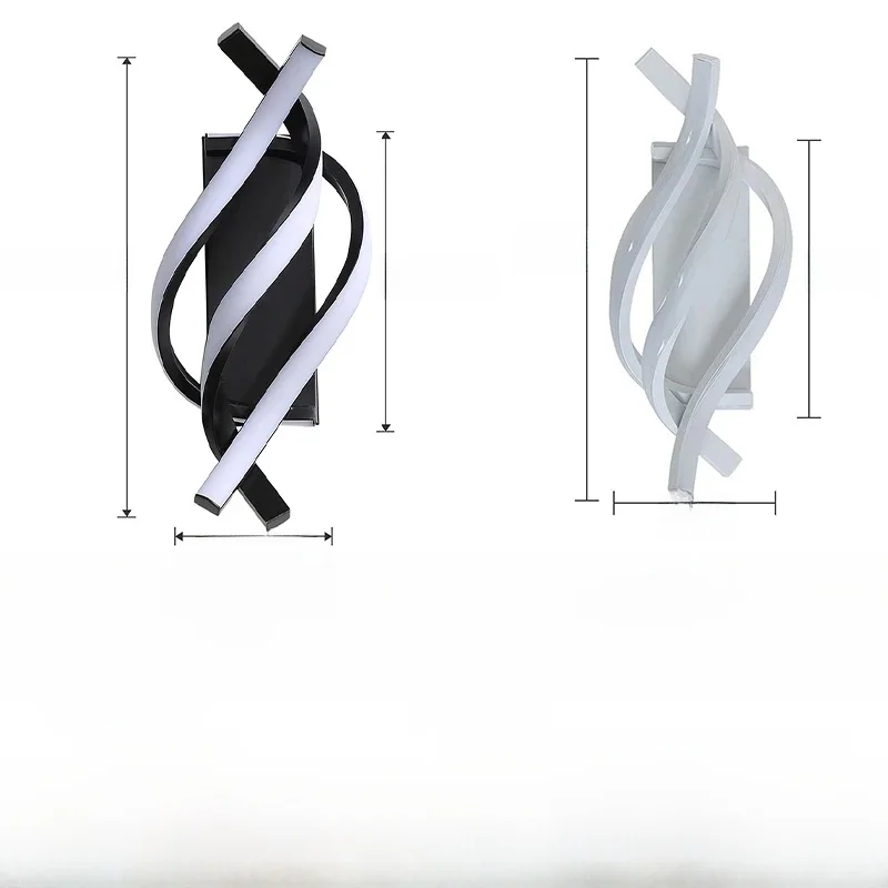 Applique murale moderne à LED, ligne de décoration intérieure, salon, fond de chambre à coucher, panneau de sauna, éclairage noir et blanc, ludéviation