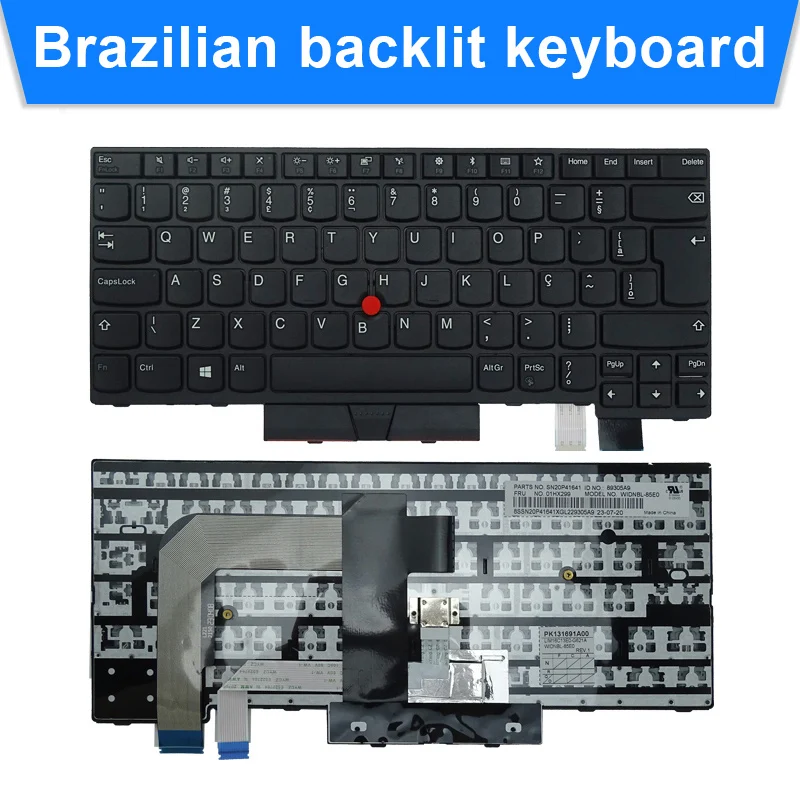 Teclado para ordenador portátil UK/US/coreano/Brasil/España/Portugal/alemán/ruso para Lenovo ThinkPad T470 T480 A475 A485 01AX364