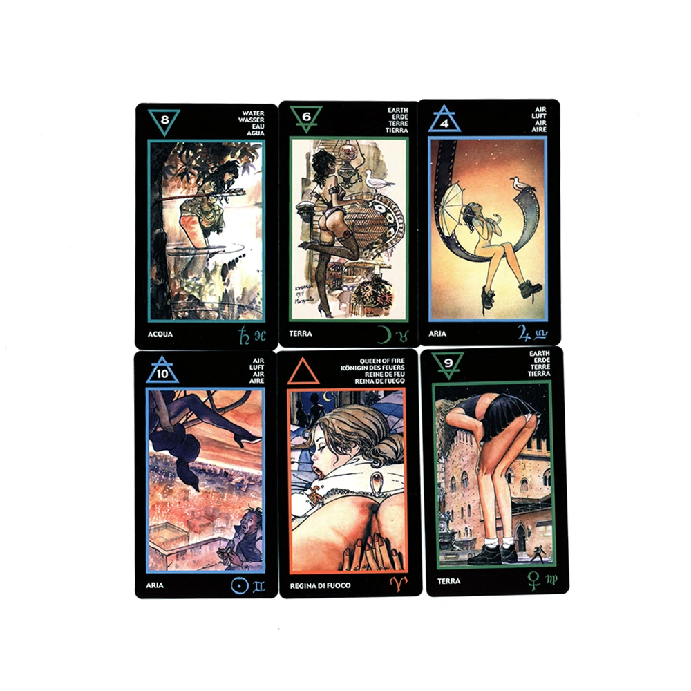 High quality New Tarot of Manara Cards PDF Guidebook.Spanish Tarot. Portuguese tarot cards. French tarot cards. Italian Tarot.