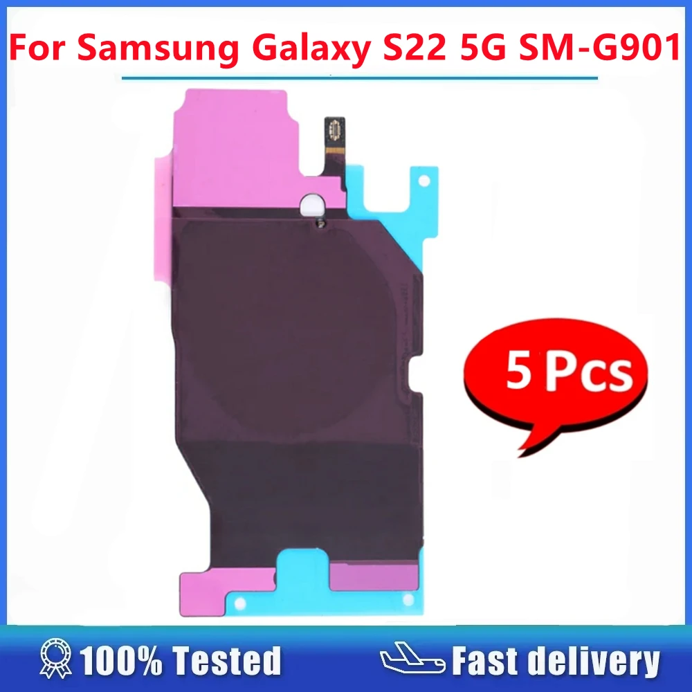 5PCS For Samsung Galaxy S22 5G SM-G901 G901 NFC Wireless Charging Module Flex Cable Replacement Part