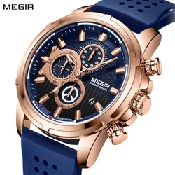 MEGIR Watch Luminous Men's Sport Watches Quartz Chronograph for Man Waterproof Male Clock Calendar Wristwatch reloj hombre 2101