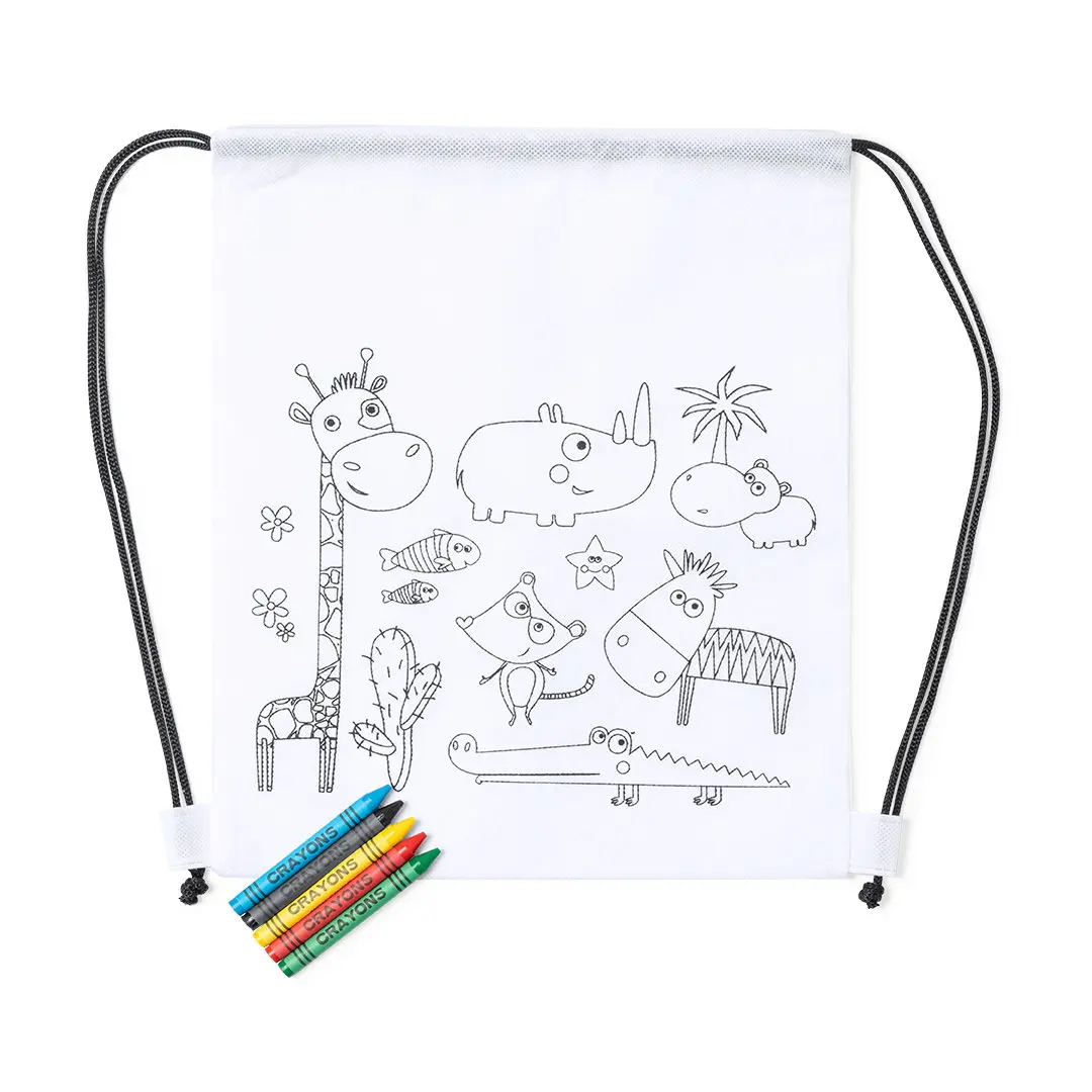 Lote de 10 a 50 Mochila de non-woven en color blanco- Detalles Bodas Útiles Unisex Originales Prácticos