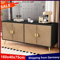 Anajqaqia 160x40x75cm Sideboard, Kitchen Cabinet With 4 Doors,Brushed Gold Handles ,Buffet Cabinet for Entrance,Living Room