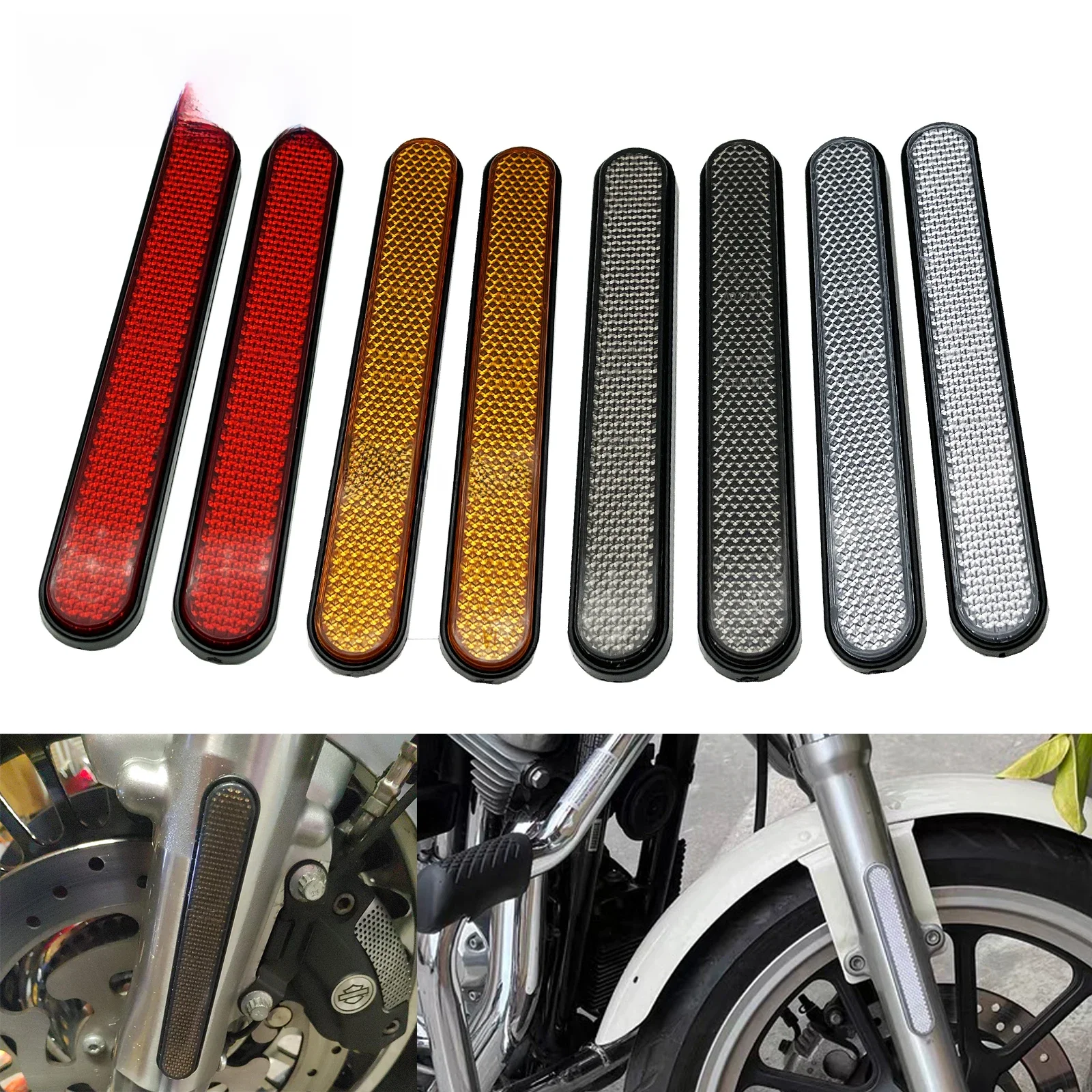 Przedni widelec motocykla naklejka odblaskowa dolne nogi suwak sakwa odblaskowa osłona dla Harley Dyna Softail Sportster Fatboy — zdjęcie 2