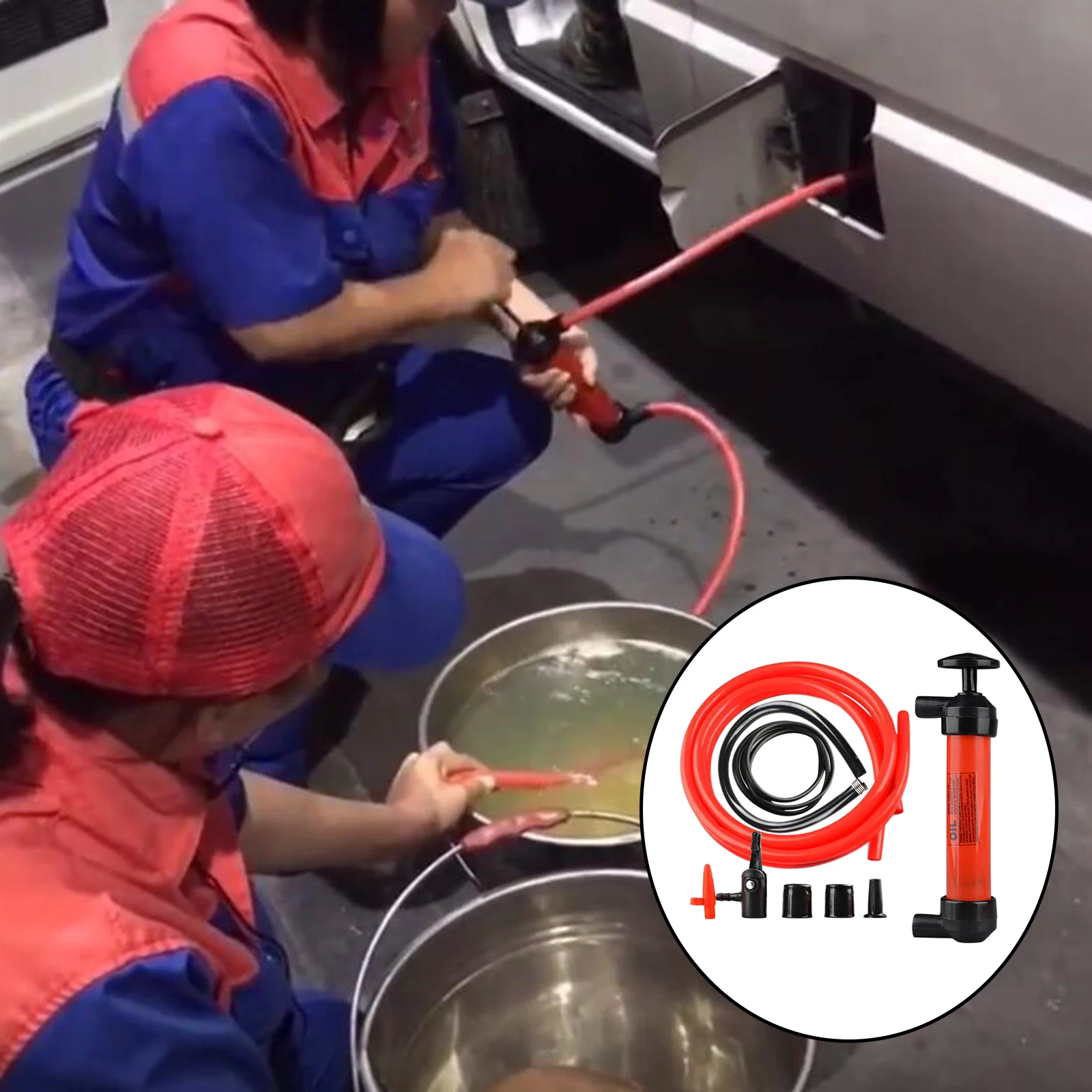 Kit pompa a sifone manuale Estrattore carburante 200cc Strumento di aspirazione Pompaggio olio Trasferimento gas liquido Ventosa Trasferimento carburante Kit pompa di gonfiaggio