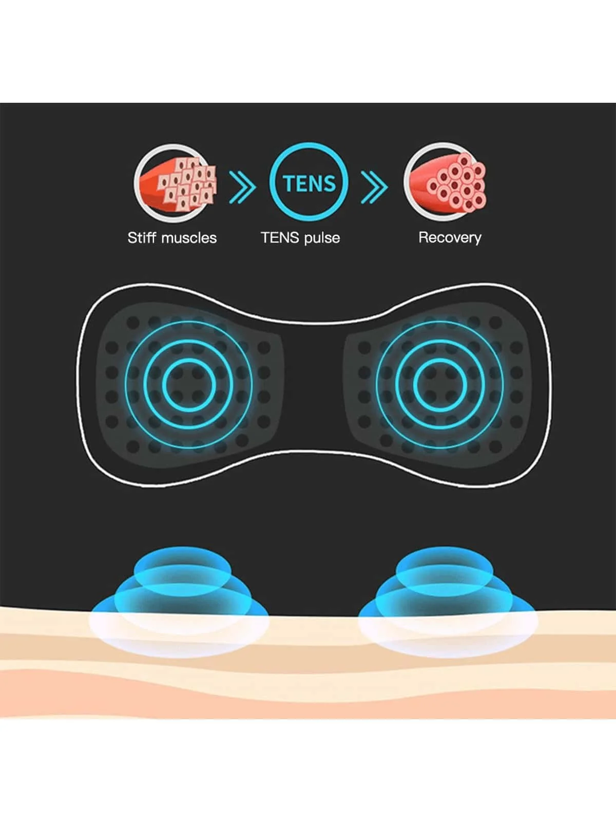 Ems Electric Pulse Neck Massager With 8 Massage Modes, 19 Levels Of Intensity, Deep Relaxation Massage Pads