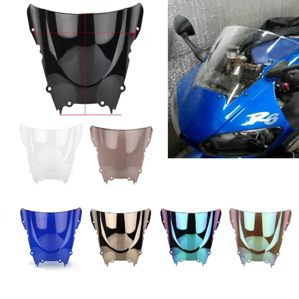 YZF-R6 écran de moto Double bulle pare-brise déflecteur protecteur pare-brise pour Yamaha YZF R6 600 1998 1999 2000 2001 2002