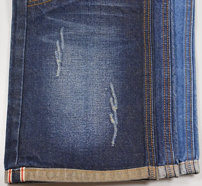 13.5oz Colored Cotton Selvedge Denim Material Right Hand Twill Slub Denim Jeans Fabric Manufacturers W28022