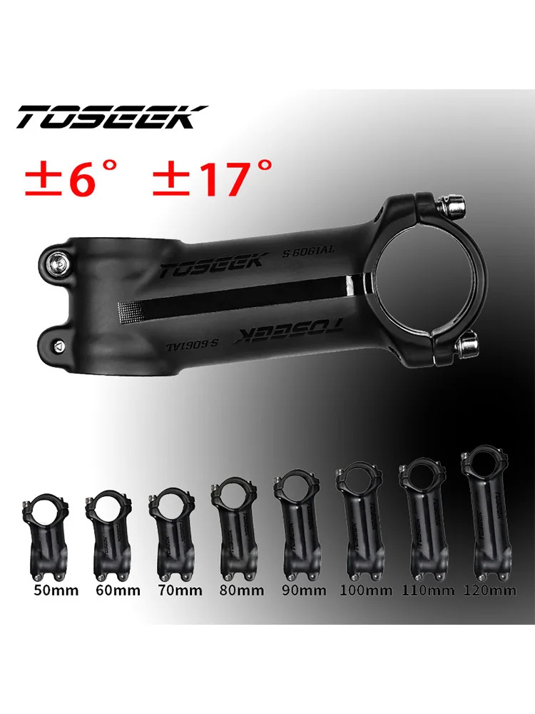 AliExpress TOSEEK Toseek Lightweight Bike Power 6/17 Degree 31.8mm Aluminum Alloy Bicycle Handlebar Stem MTB Table Bike Fixed Table Cycling Parts