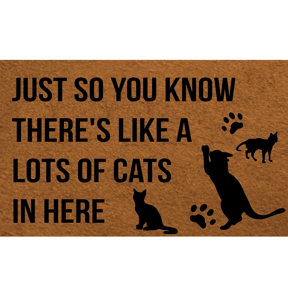 

Lots Of Cats In Here Doormat Rubber Bathroom Kitchen Mat Garden Garage Door Floor Mat Non-Slip Carpet Entrance Rug