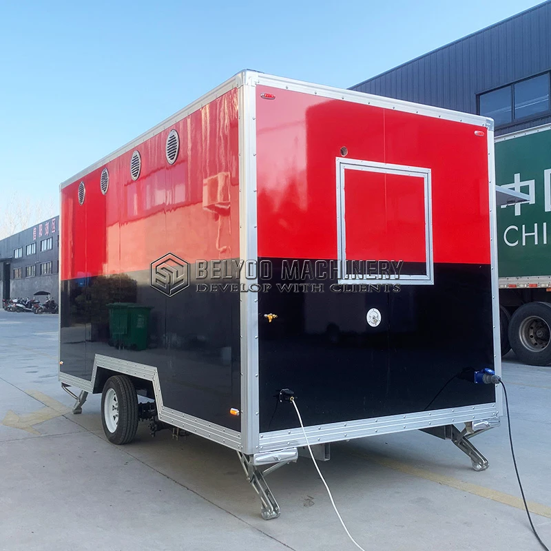 

Belyoo Mobile Kitchen Pizza BBQ Fast Food Trailer Fully Equipped Mobile Food Truck Trailer Ice Cream Food Truck for Sale In USA