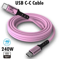 Rose Gold USB-C to USB-C Fast Charge Cable, Durable TPE, 140W, 100W, 60W, Compatible for iPhone 16,MacBook, Galaxy S24, 240W, PD