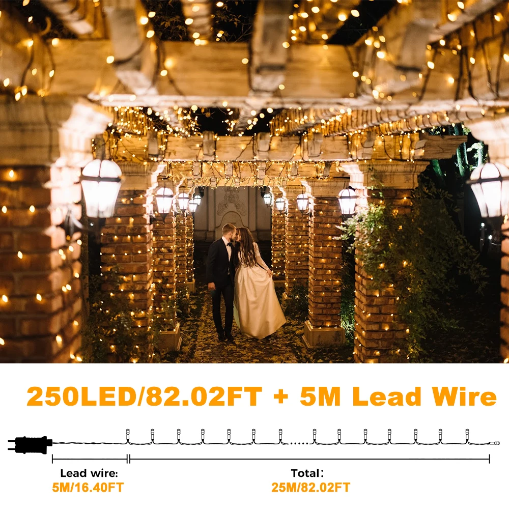 25 m Weihnachten LED Lichterketten 8 Modus Im Freien Wasserdichte Girlande Lichterkette Für Haus Garten Weihnachten Urlaub Party Hochzeit decor – Detail 3