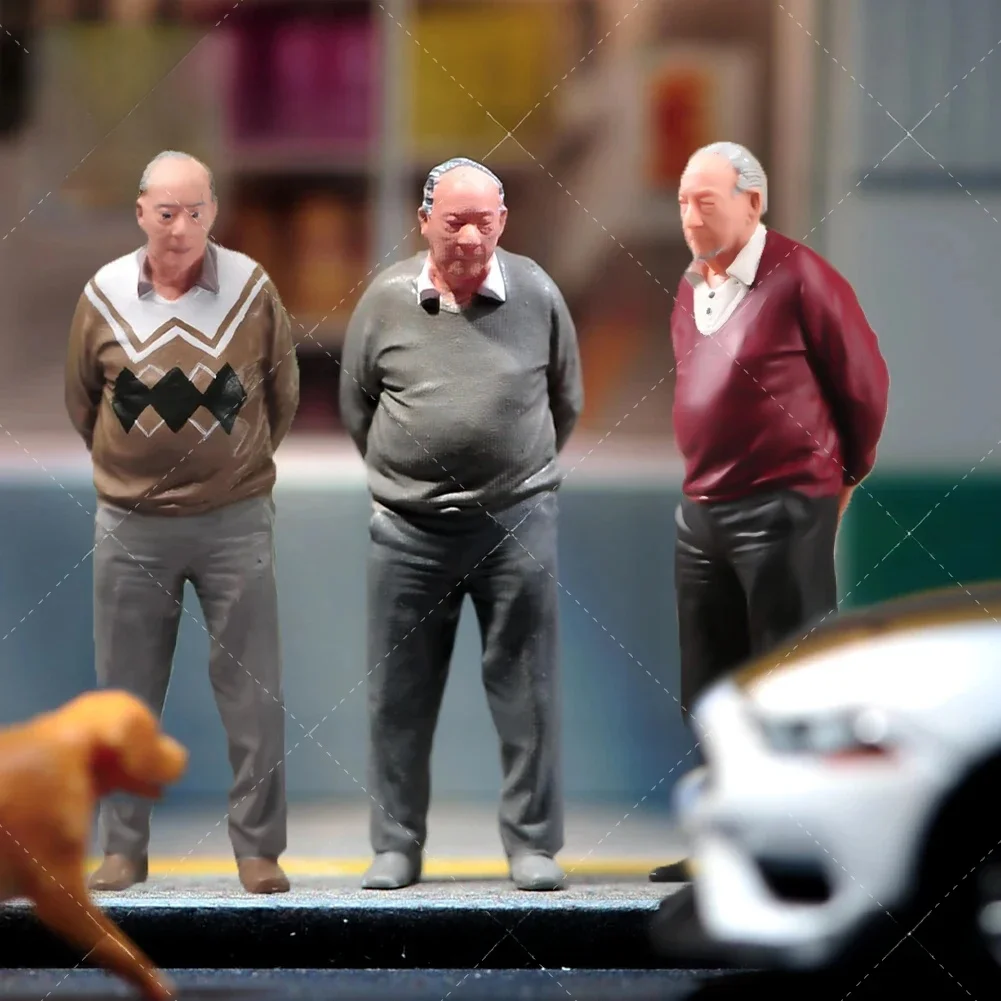 Figurines miniatures 1/87 1/64 1/443 1/24, figurine pour personnes âgées qui marchent, poupées Diorama, accessoire de scène de photographie créative pour voitures et jouets