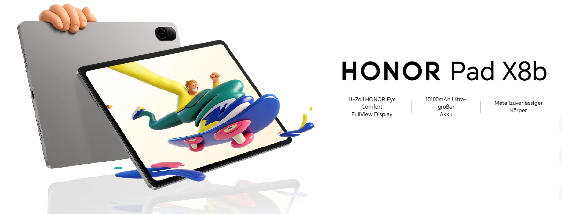HONOR Pad X8b Tablet, 11-Inch, 4Gb/128Gb, Wi-Fi, 10100 Mah Battery, Android 16, Space Grey