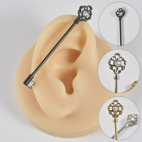 1PC Stainless Steel 14G Industrial Barbell Piercing Key Earrings Cartilage Helix Piercing Jewelry for Women Men Barbell Piercing