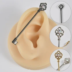 1PC Stainless Steel 14G Industrial Barbell Piercing Key Earrings Cartilage Helix Piercing Jewelry for Women Men Barbell Piercing