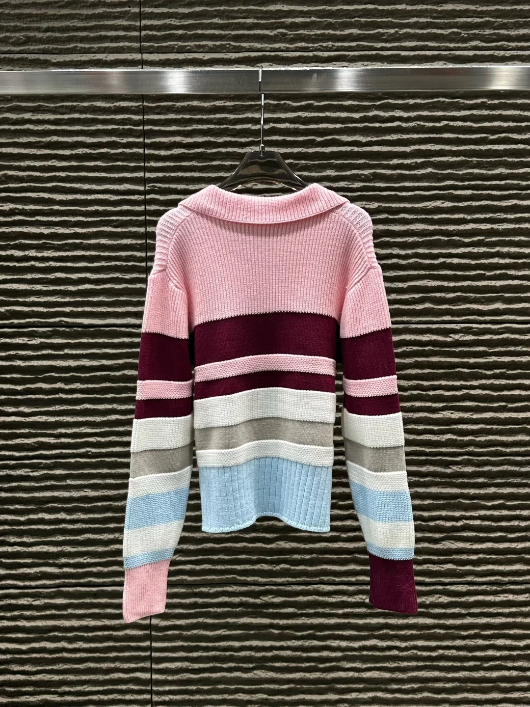 

2025 New Y2K Women's Knit Pullover - Fashion Stripes, Lapel & Crew Neck, Loose Fit, Soft Autumn Winter Sweater