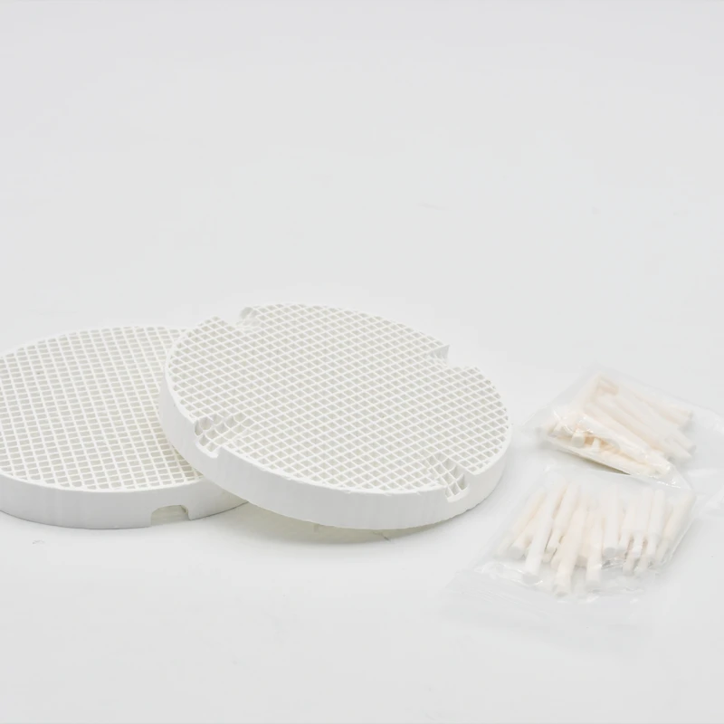 XANGTECH 2 Trays + 40 Pins Dental Honeycomb Firing Trays Circle Plate Hold Rack and Zirconia Ceramic Pins For Sintering