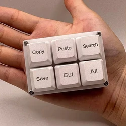 6Keys Copy Paste Search Save Cut Keyboard One Handed OSU Keypad Programmable Mechanical Shortcut Macro Keyboard for Working Game