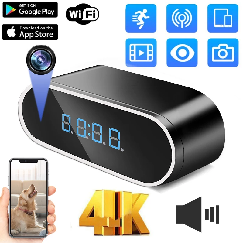 Mini reloj con cámara de 1080P, Control HD WIFI, gran angular, visión nocturna IR, alarma, videocámara DVR, cámara de vigilancia para el hogar