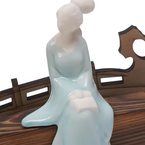 एलईडी लाइट और पाइंस के साथ बैकफ्लो अगरबत्ती होल्डर, सिरेमिक लेडी चाइनीज स्टाइल बैकफ्लो अगरबत्ती बर्नर आराम के लिए बिल्कुल सही 8 best sales बैक फ्लो धूप बर्नर - №5