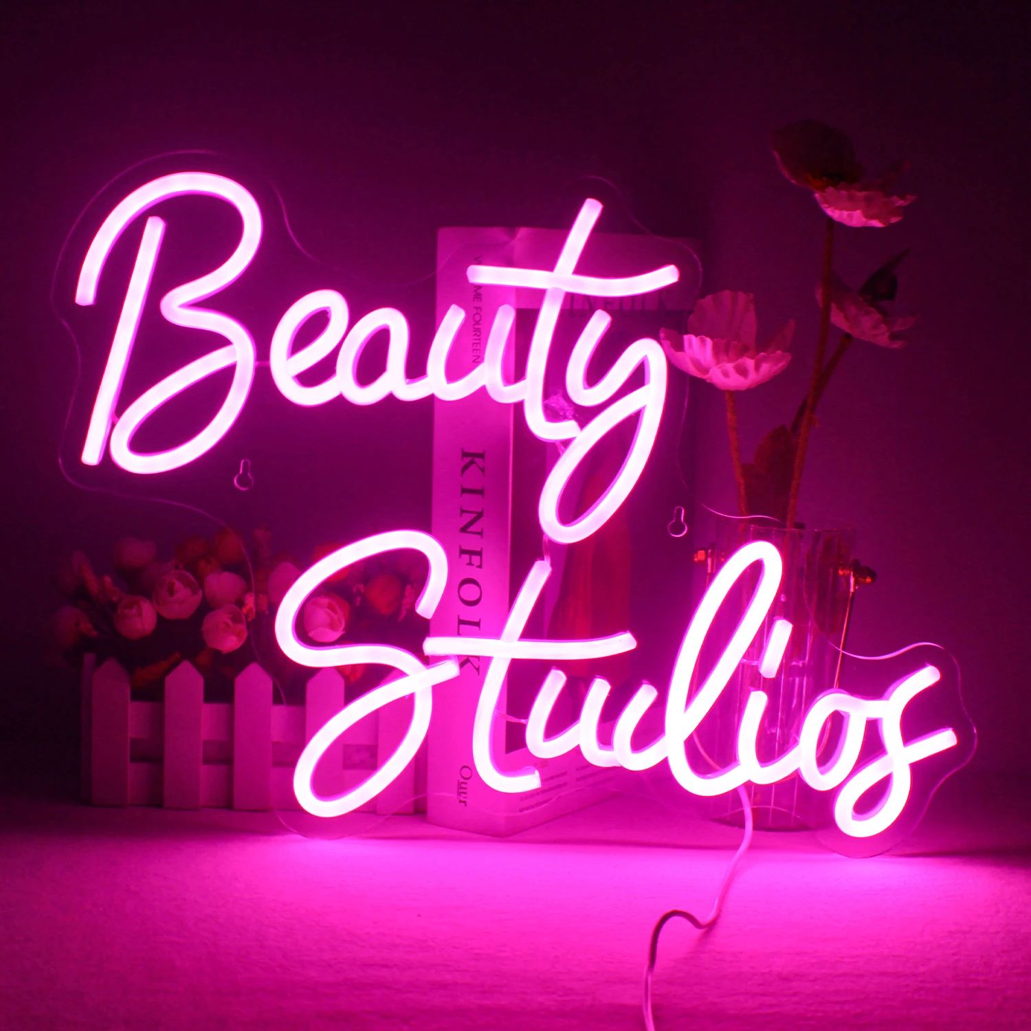 

Wanxing Beauty Studio Neon Light LED Sign Pink Lamp For Office Home Bedroom Acrylic Luminiso Sign Personalized Wall Decoration