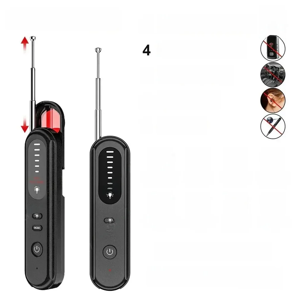 Détecteur de signal RF de caméra, anti-écoute, anti-espion, anti-candidat, broucroisement radio, 6 recyclage, sensibilité réglable pour voiture