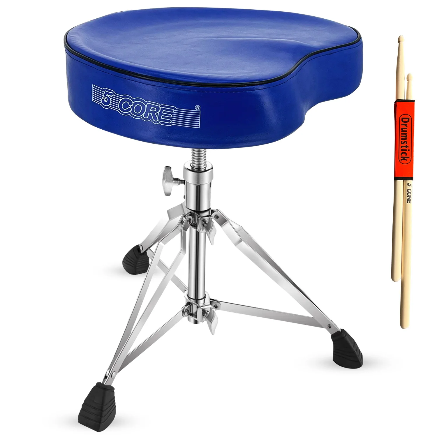 

5 Core Drum Throne Padded Guitar Stool Saddle Drummer Seat for Adults & Kids DS CH BLU SDL HD