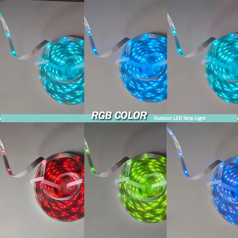 5M 10M 15M 5V Outdoor Waterproof Rgb Led Light Strip With Bluetooth App Remote Control Ip68 Outside Music Sync Rgb Rope Light