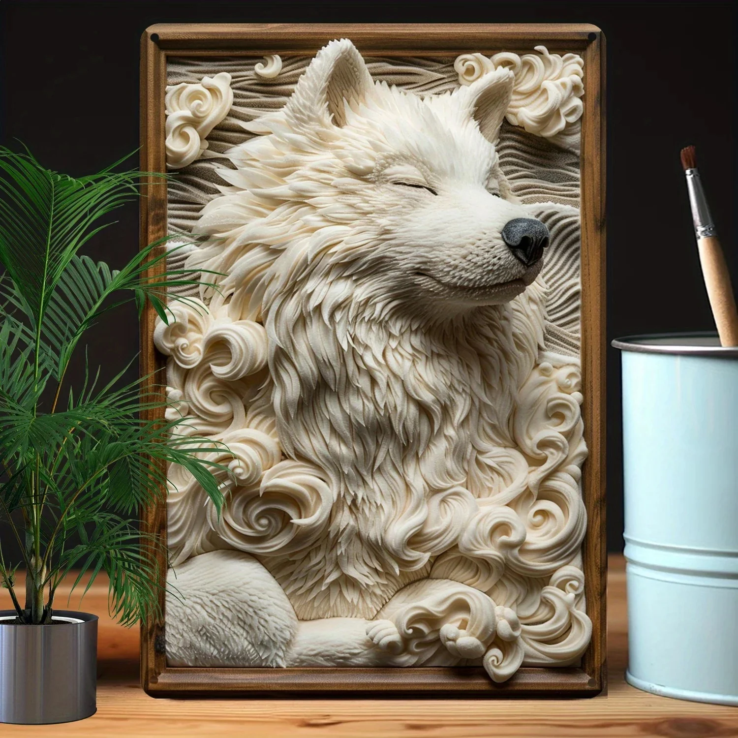 Uroczy znak Samoyed Dog - Vintage Spring & Summer Decor do sypialni, salonu, łazienki, ogrodu lub sklepu - idealny prezent — zdjęcie 2