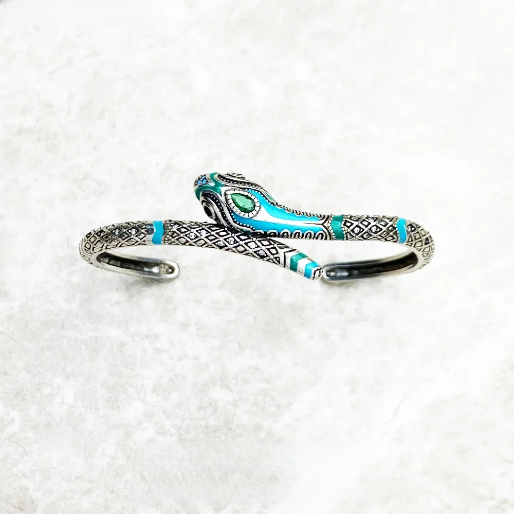 Armband Armreifen Schlange Europa Stil Modeschmuck für Frauen, Frühling Böhmen Geschenk in 925er Sterlingsilber