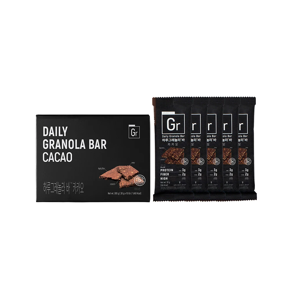 شريط جرانولا فاخر مصنوع يدويًا ، كاكاو ، حبيبات ، يوميًا ، 30 جم × 10ea