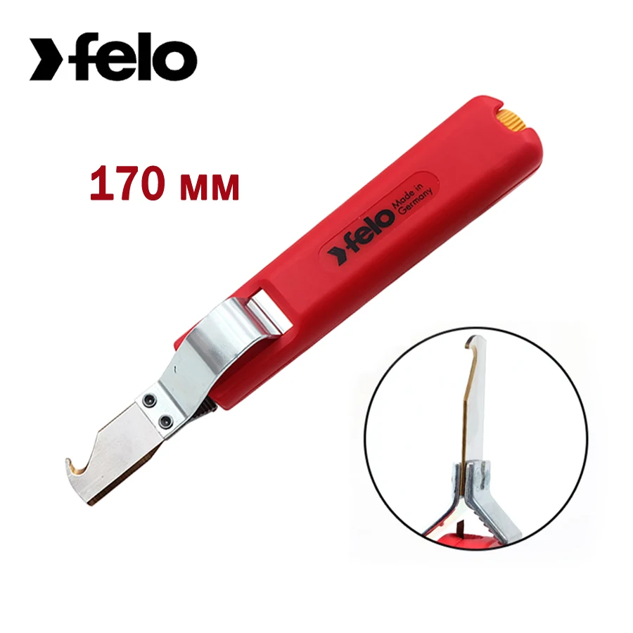 

Felo Electrical Cable Stripping Knife for All Standard Cables Wire Stripper Handheld Cutter NO.58401811