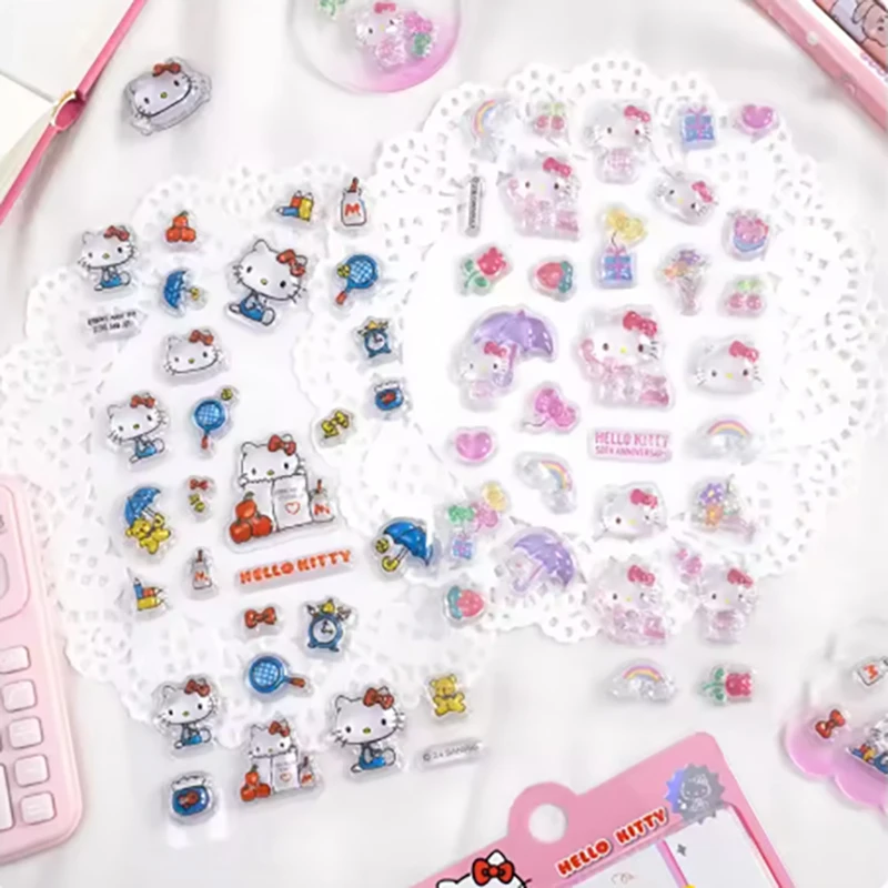 Милые 3D-наклейки Kt с тиснением и кристаллами, водонепроницаемые, для декора чехлов для телефонов, для скрапбукинга, подарочные наклейки-поощрения