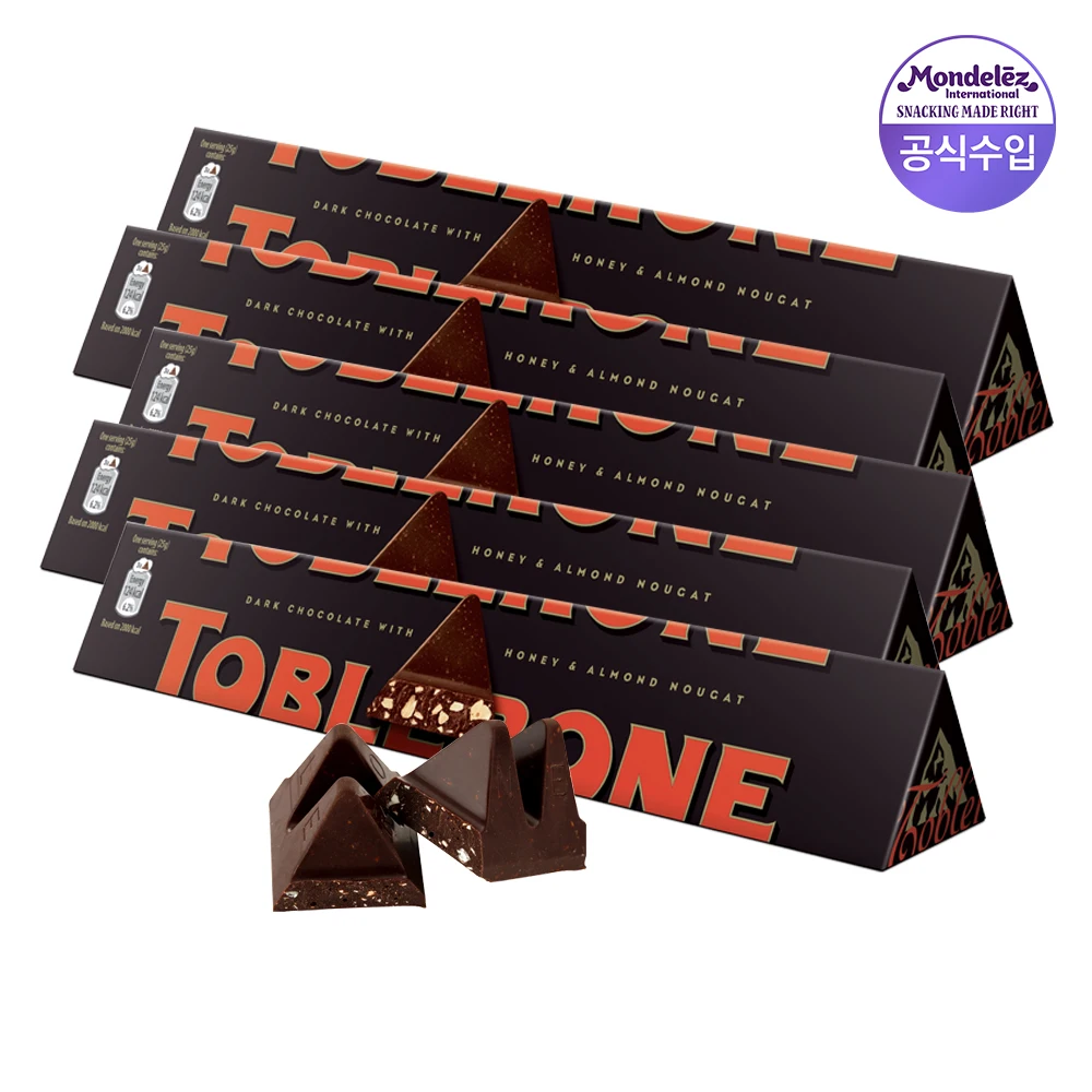 Toblerone Chocolate Triangular Suizo 100g 5 Piezas (Escuro)