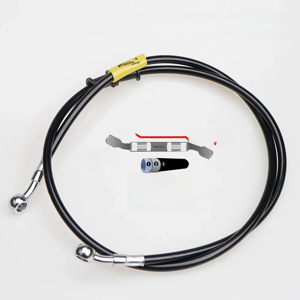 200mm-2400mm Wąż hamulcowy Hydrauliczny przewód DOT 10mm Banjo do Suzuki Kawasaki Yamaha Przewód olejowy w oplocie 340 2300 — zdjęcie 2