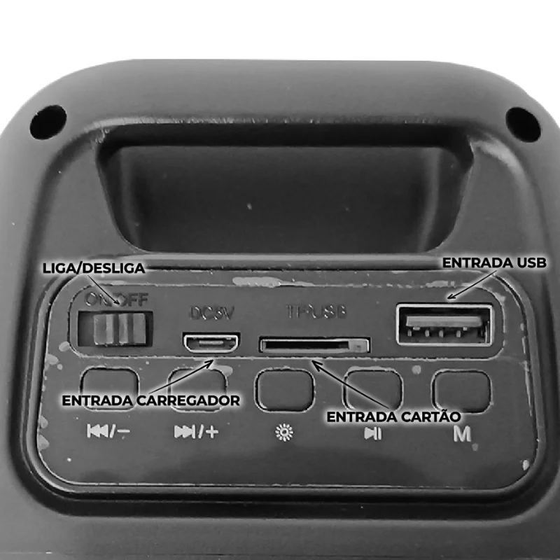 SKYTUR Mini Caixa de som Portátil Amplificada Puro LED RGB Som Potente USB TF Recarregável - Envio Rápido para todo o Brasil