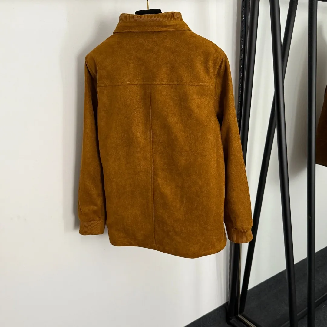 

2025 Autumn Must-Have! Single-Breasted Stand-Up Collar Suede Coat - Stylish Plush Finish, Warm & Durable, Perfect for Layers & O