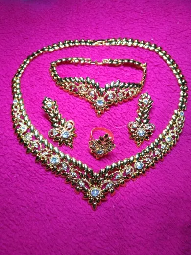 France Luxury 24k Gold Color Jewelry Set For Women Dubai Bridal Wedding Necklace And Earrings Set African Choker Party Gifts photo review